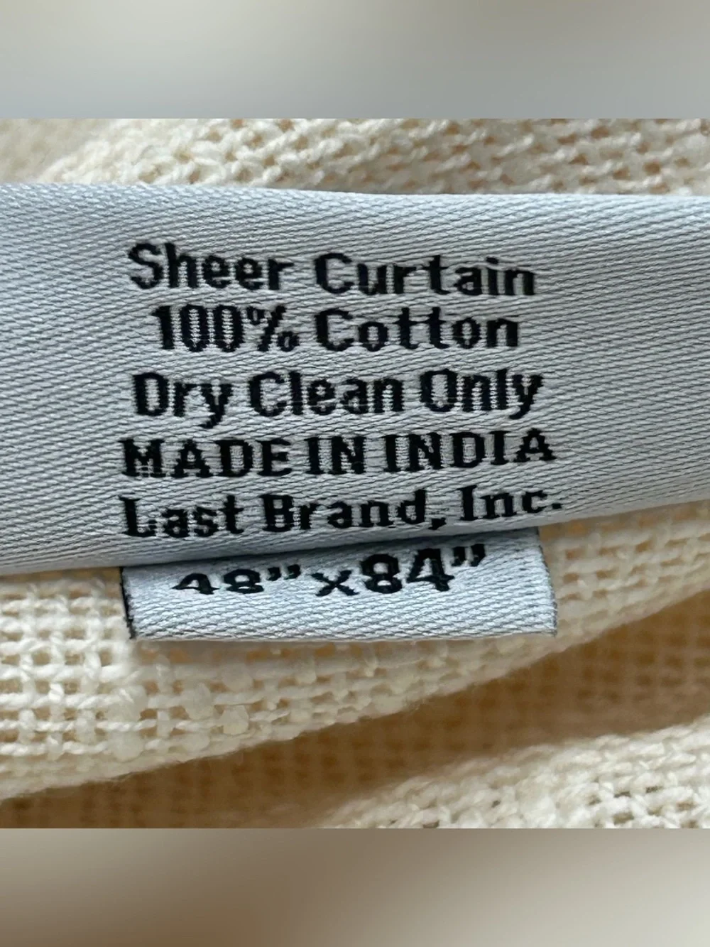 NWOT QUINCE Set Of 2 48x84 Cotton Sheer Curtains Ivory 9311